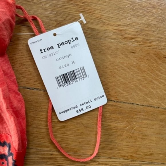 Free People Orange Elastic Crop Top Tank - Picture 3 of 5